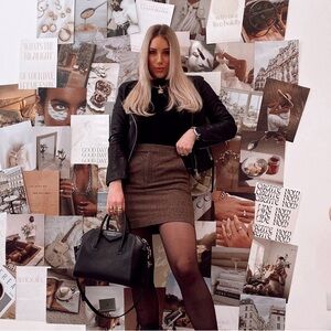 POLO Ralph Lauren Wool Houndstooth Mini Skirt